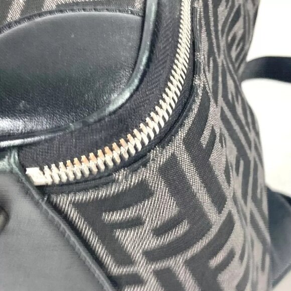 FENDI 2WAY Bag Handbag Logo Zucca bag Backpack Leather/Canvas Black/gray - Picture 8 of 15